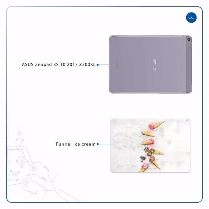 برچسب پوششی ماهوت مدل Funnel ice cream مناسب برای تبلت ایسوس Zenpad 3S 10 2017 Z500KL