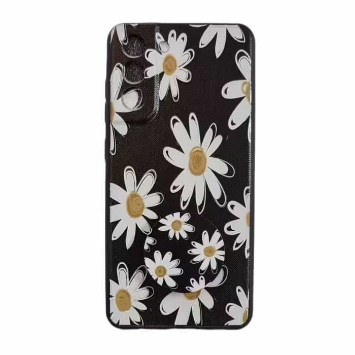 کاور طرح گل کد 236 مناسب برای گوشی موبایل سامسونگ Galaxy S21 FE به همراه پاپ سوکت