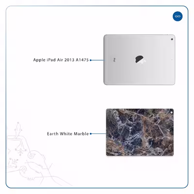 برچسب پوششی ماهوت مدل Earth-White-Marble مناسب برای تبلت اپل iPad Air 2013 A1475