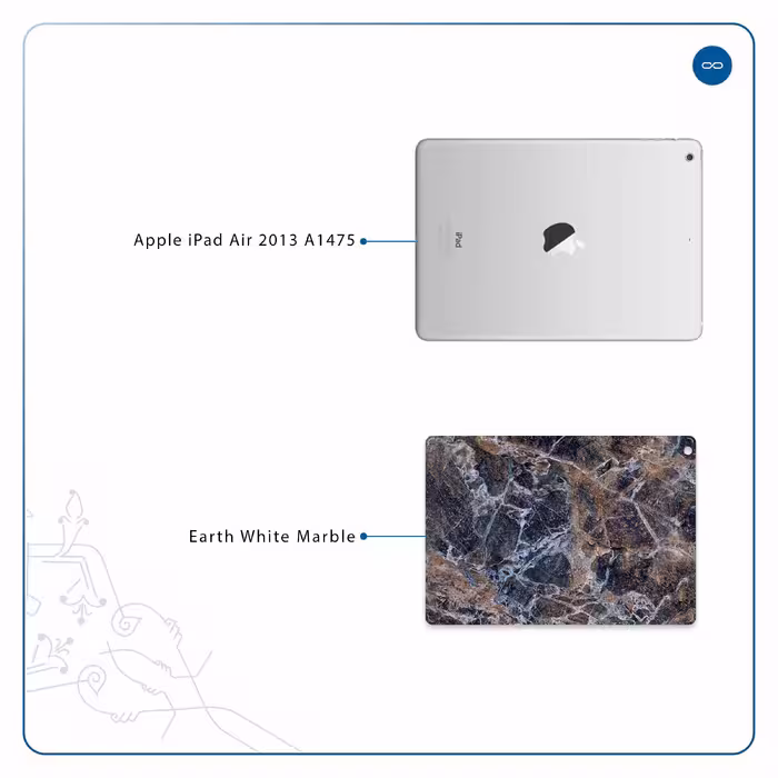 برچسب پوششی ماهوت مدل Earth-White-Marble مناسب برای تبلت اپل iPad Air 2013 A1475