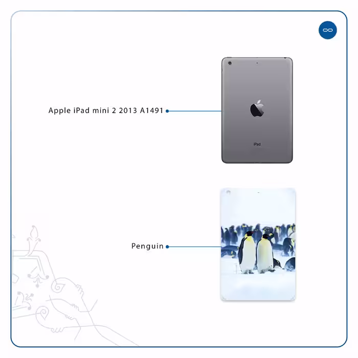 برچسب پوششی ماهوت مدل Penguin مناسب برای تبلت اپل iPad mini 2 2013 A1491