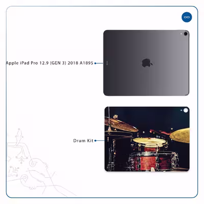 برچسب پوششی ماهوت مدل Drum Kit مناسب برای تبلت اپل iPad Pro 12.9 (GEN 3) 2018 A1895