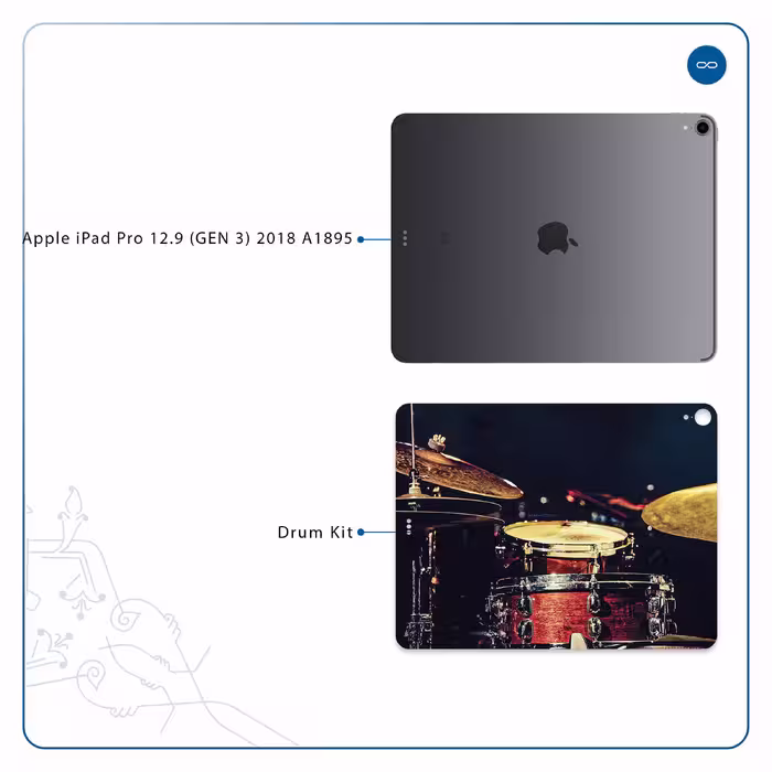 برچسب پوششی ماهوت مدل Drum Kit مناسب برای تبلت اپل iPad Pro 12.9 (GEN 3) 2018 A1895