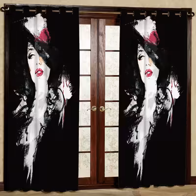 پرده مدل دختر هازان پانچی کد 2220 سایز 140x200 سانتی متر