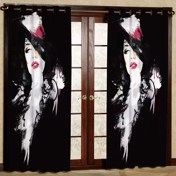 پرده مدل دختر هازان پانچی کد 2220 سایز 140x200 سانتی متر