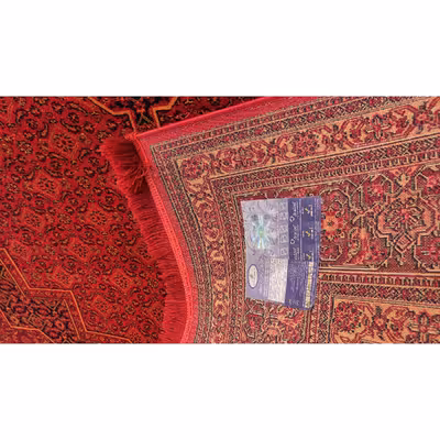 فرش ماشینی زمرد مشهد مدل کهنه نما زمینه لاکی