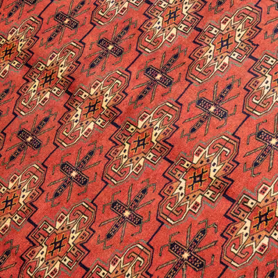 فرش دستبافت سه و نیم متری مدل ترکمن کد 40.1937