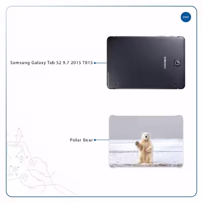 برچسب پوششی ماهوت مدل Polar bear مناسب برای تبلت سامسونگ Galaxy Tab S2 9.7 2015 T815