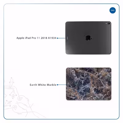 برچسب پوششی ماهوت مدل Earth-White-Marble مناسب برای تبلت اپل iPad Pro 11 2018 A1934