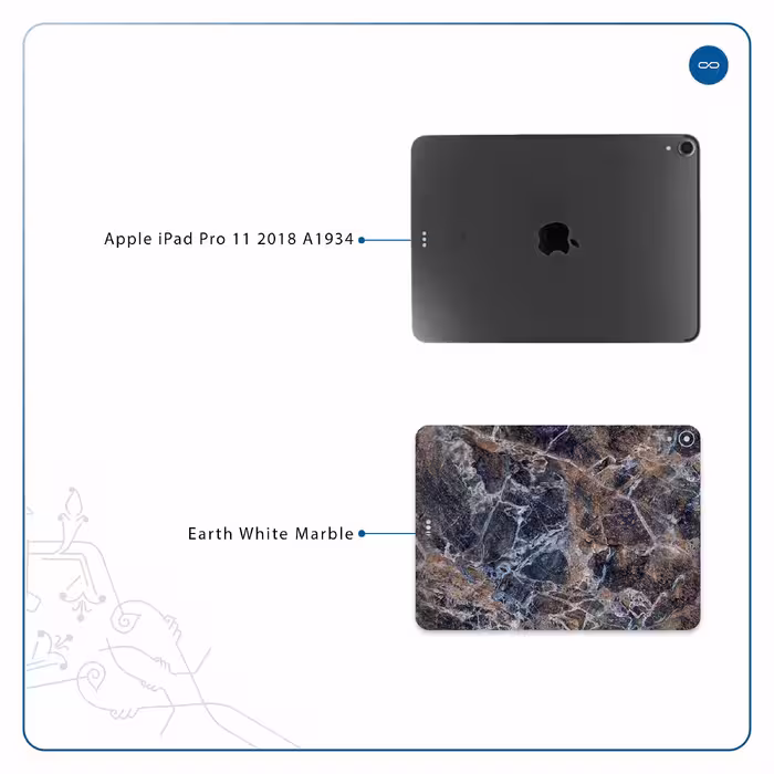 برچسب پوششی ماهوت مدل Earth-White-Marble مناسب برای تبلت اپل iPad Pro 11 2018 A1934