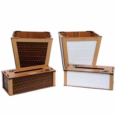 ست سطل و جای دستمال کاغذی مدل CHS