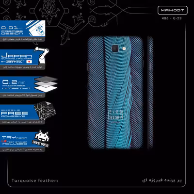 برچسب پوششی ماهوت مدل Turquoise feathers-FullSkin مناسب برای گوشی موبایل سامسونگ Galaxy J7 Prime
