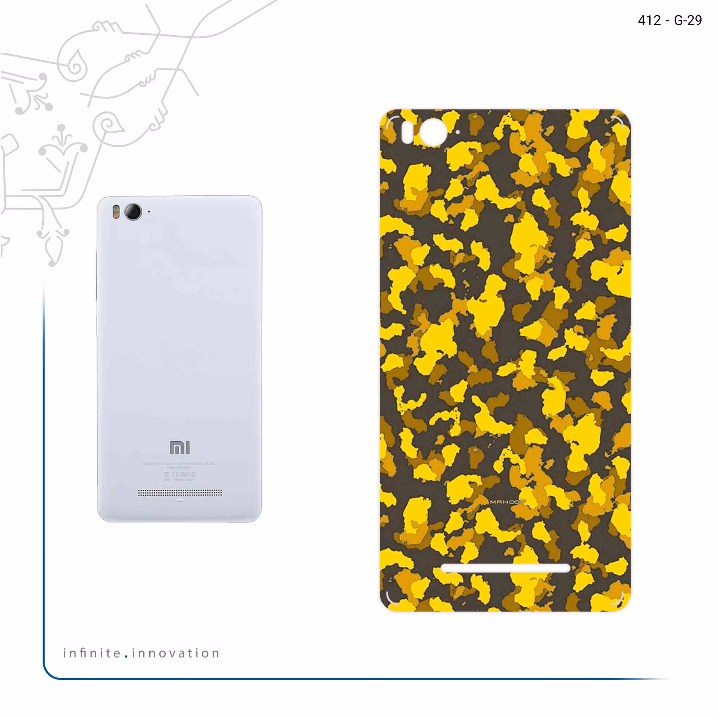 برچسب پوششی ماهوت مدل Yellow Infantry Army مناسب برای گوشی موبایل شیائومی Mi 4c