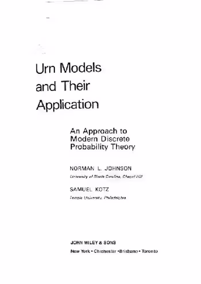 خرید و دانلود نسخه کامل کتاب Urn models and their application