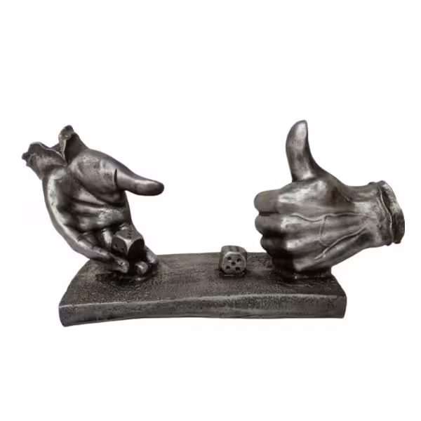 مجسمه تاس بخت و اقبال نقره ای