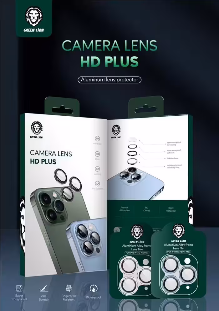 محافظ لنز اچ دی پلاس سری 13 گرین Green camera lens HD plus 13pro/13promax