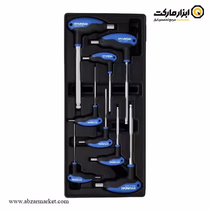 ست آچار آلن شش گوش هیوندای دسته دار 8 عددی مدل HT-9165