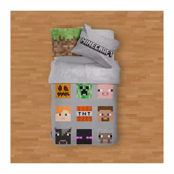 ست روتختی کارتونی دستیکور مدل VM3-217 MINECRAFT03