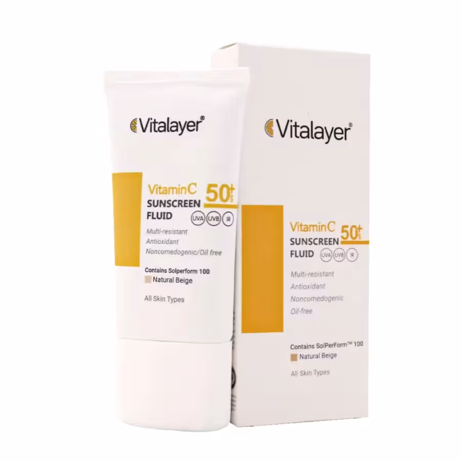 فلوئید ضد آفتاب ویتامین سی SPF50 (بژ روشن) ویتالایر