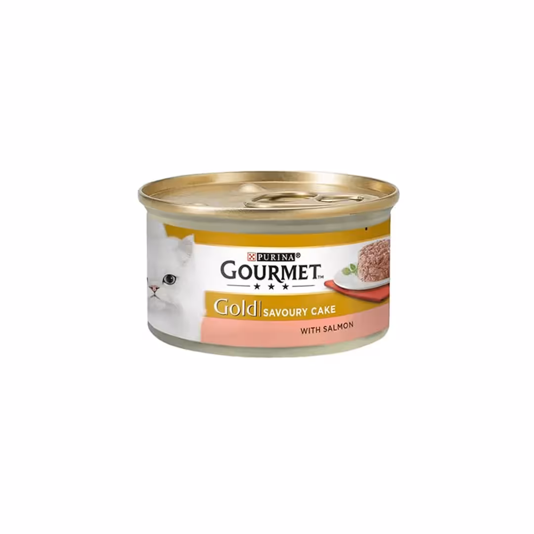کنسرو گربه مدل کیکی طعم سالمون برند Gourmet گورمت 85 گرمی