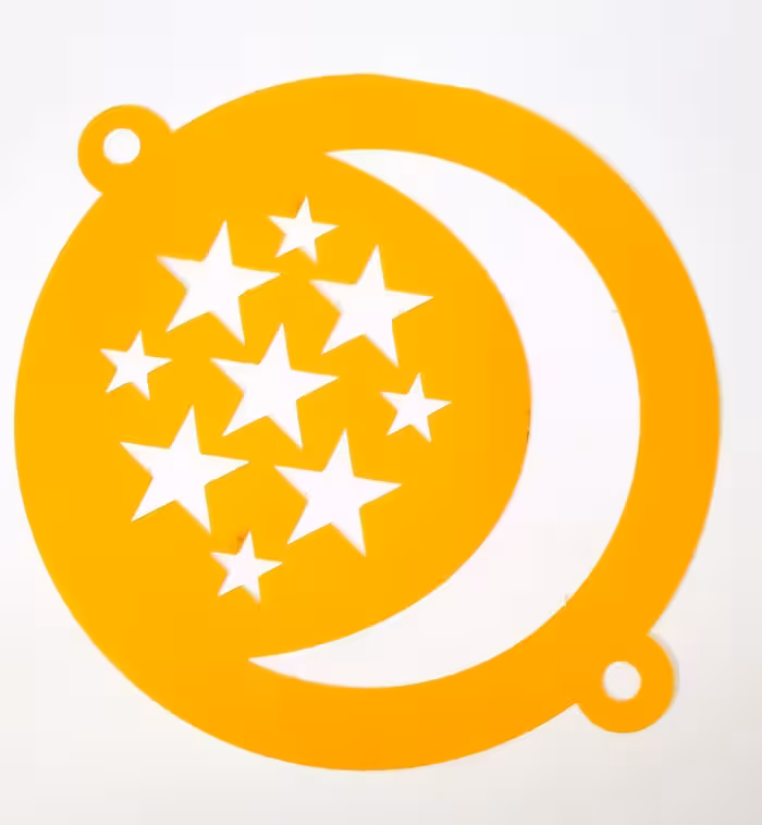 شابلون روی کیک ماه و ستاره