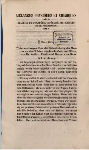 خرید و دانلود نسخه کامل کتاب Untersuchungen über die Eisbedeckung des Meeres an den Küsten der Inseln Ösel und Moon