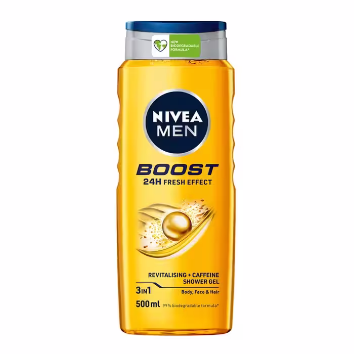 مشخصات، خرید و قیمت شامپو سر و بدن مردانه نیوآ مدل Boost حجم 500 میل ⭐️ ویان مارکت