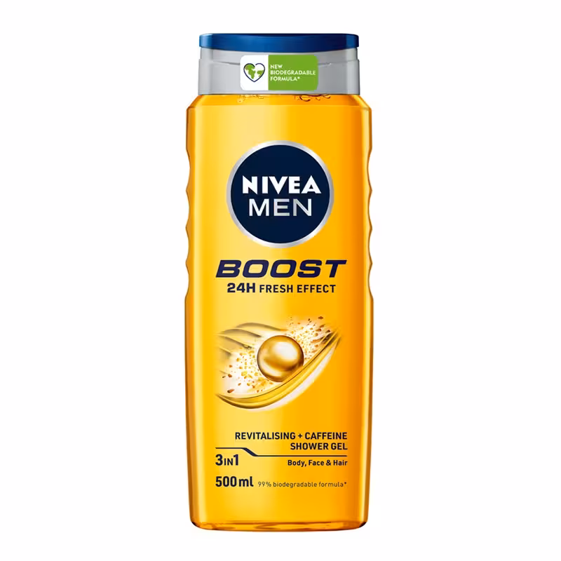 مشخصات، خرید و قیمت شامپو سر و بدن مردانه نیوآ مدل Boost حجم 500 میل ⭐️ ویان مارکت