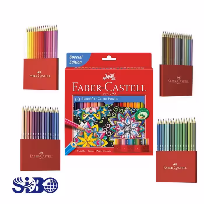 مدادرنگی فابر کاستل 60 رنگ مقوایی