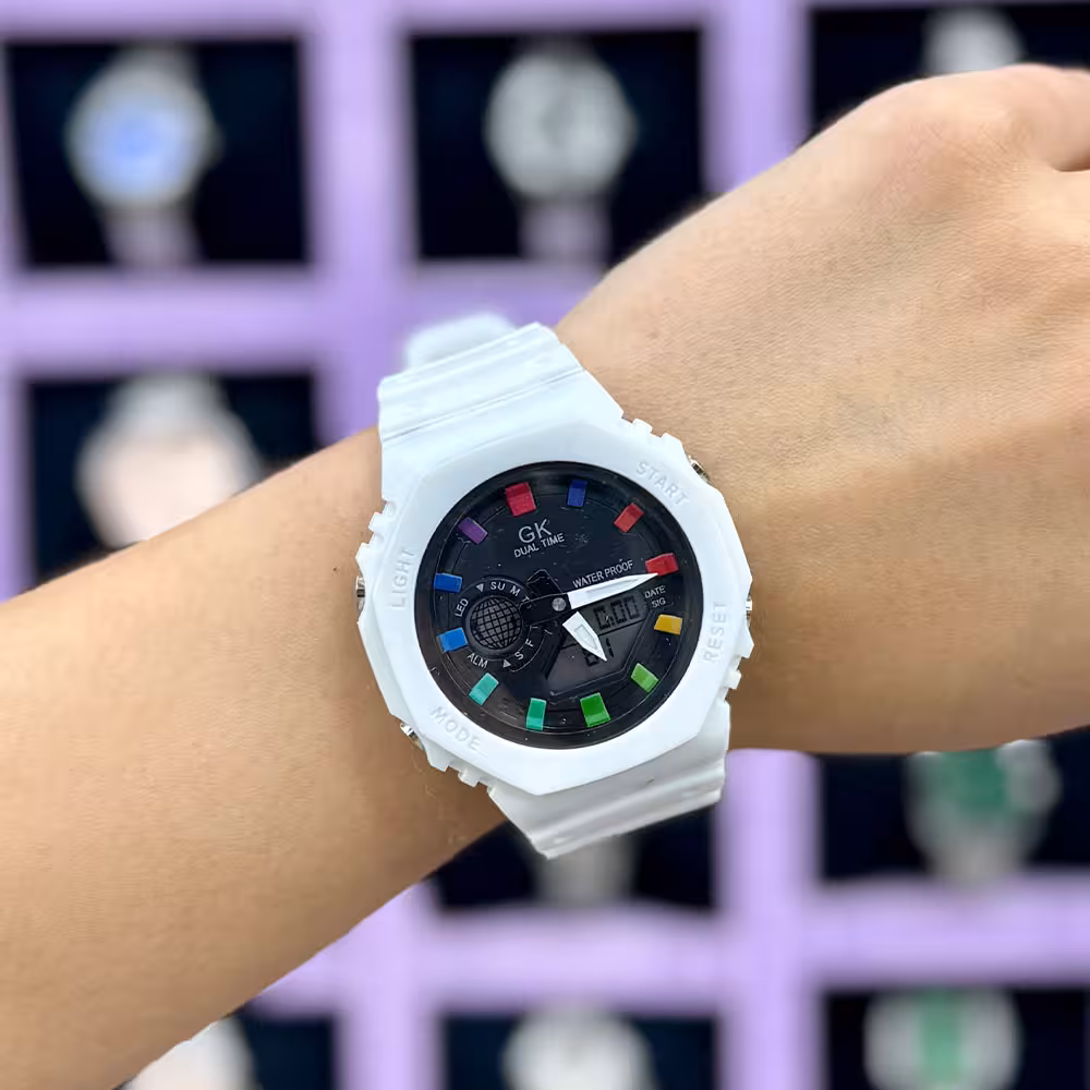 ساعت جی شاک سفید مشکی