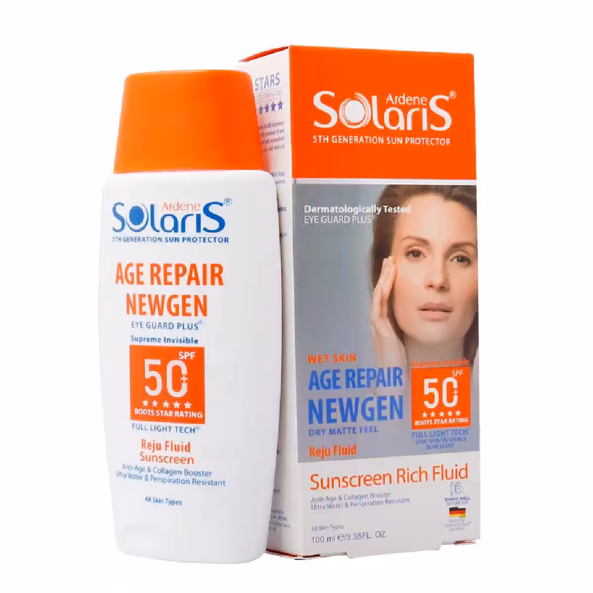 فلوئید ضد آفتاب و ضد چروک SPF50 سولاریس آردن مدل ایج ریپیر نیوژن 100 میلی لیتر