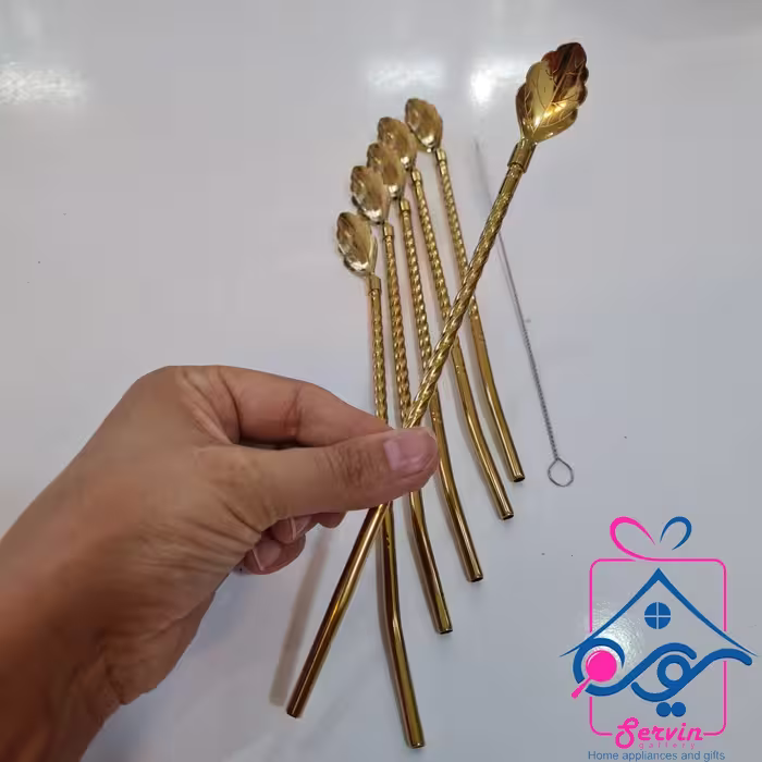 قاشق نی دار طلایی