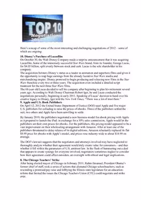 خرید و دانلود نسخه کامل کتاب Top 10 Negotiation Stories of 2012