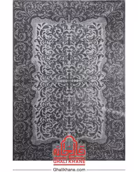 گلیم فرش ماشینی ساوین کد 7401 نقره ای