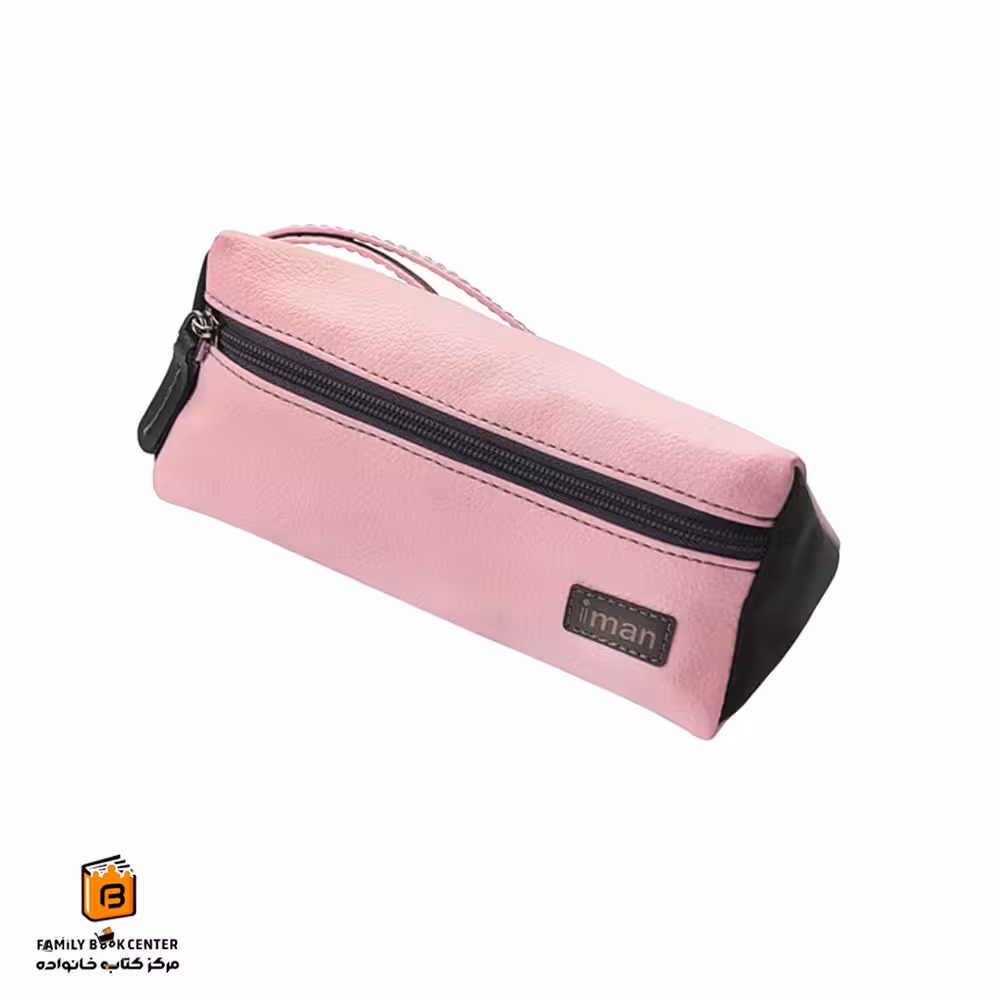 جامدادی سه گوش چرمی صورتی ایمان (iman)