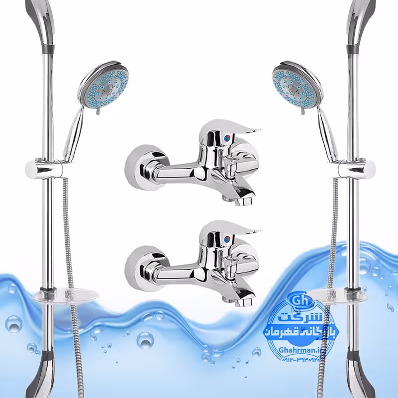 ست 4 عددی دوش حمام با علم یونیورست یونیکا شیرآلات برند آیدا صنعت مدل قهرمان | کروم براق