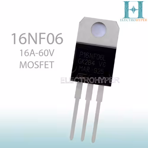 ترانزیستور ماسفت 16NF06 N-Channel 60V 16A TO-220 | خرید و قیمت
