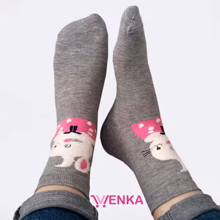 جوراب نیم ساق طرح خرگوش 90