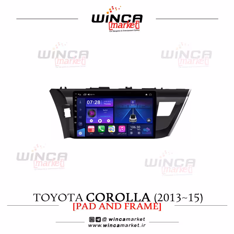 مانیتور اندروید تویوتا کورولا جدید برند وینکا WINCA سری S500 پلاس مدل YH855