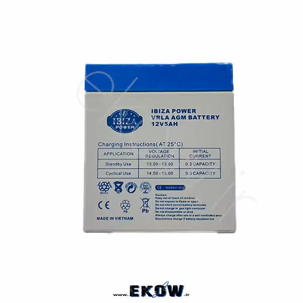 باتری خشک 12 ولت 5 آمپر ساعت برند ibiza power
