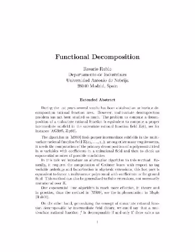 خرید و دانلود نسخه کامل کتاب Functional decomposition (ext.abs.)