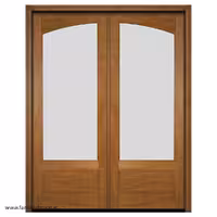 درب داخلی دو لنگه چوبی شیشه‌دار کد 1188