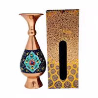 گلدان مس و پرداز مدل صراحی ارتفاع 25 با جعبه سنتی