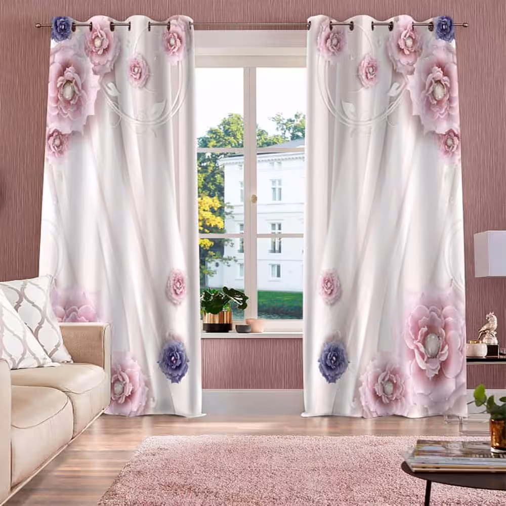 پرده پانچی کد 23 (طرح گل)