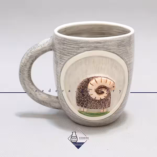 ماگ دستساز برجسته طرح قوچ