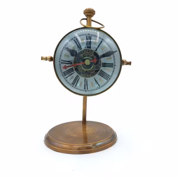 ساعت و قطب نما رومیزی برنجی کد 2026