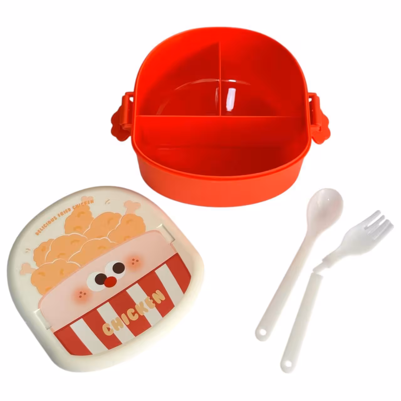 ظرف غذای گرد رنگ قرمز