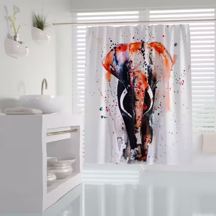 پرده حمام دلفین مدل Elephant سایز 180×200سانتی متر