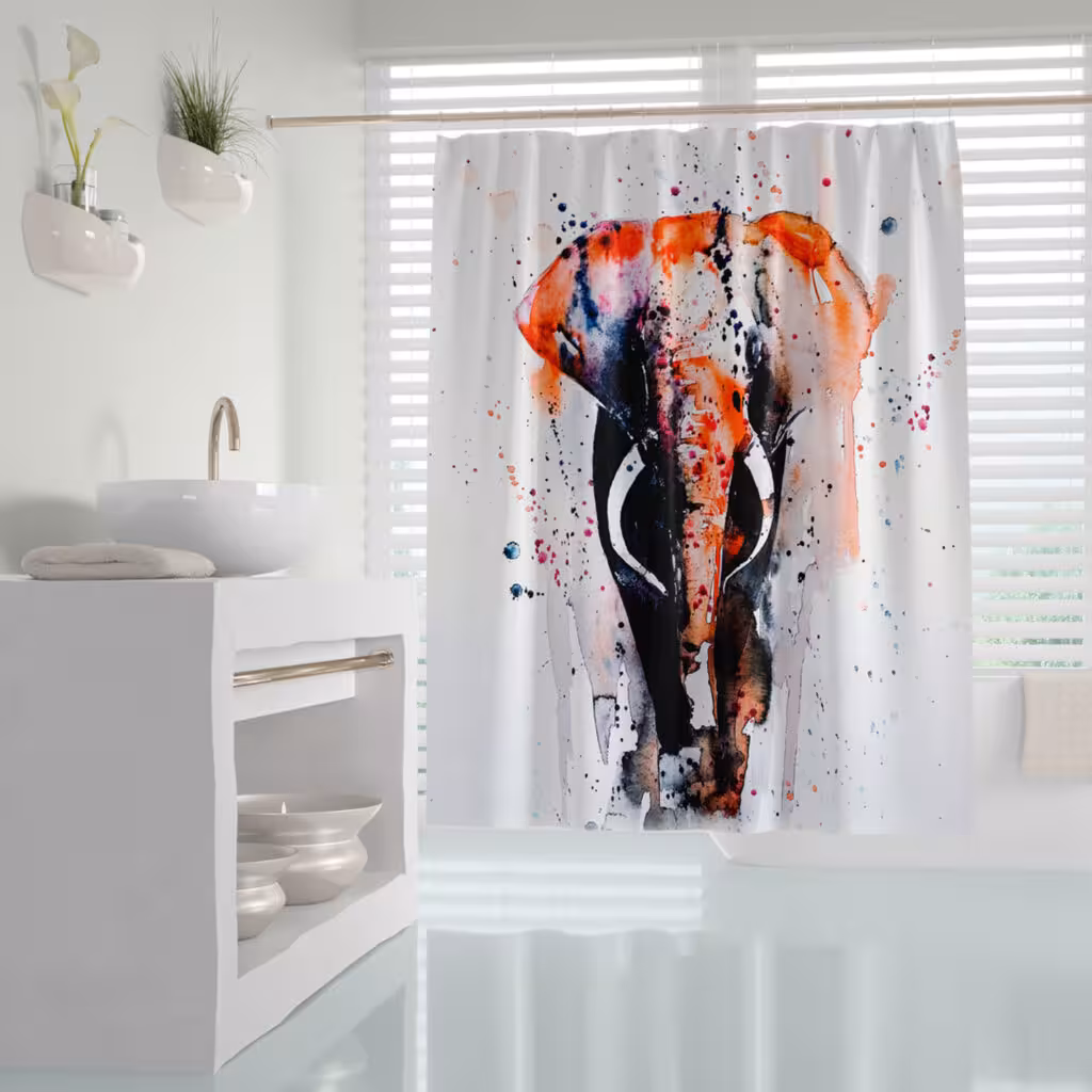 پرده حمام دلفین مدل Elephant سایز 180×200سانتی متر