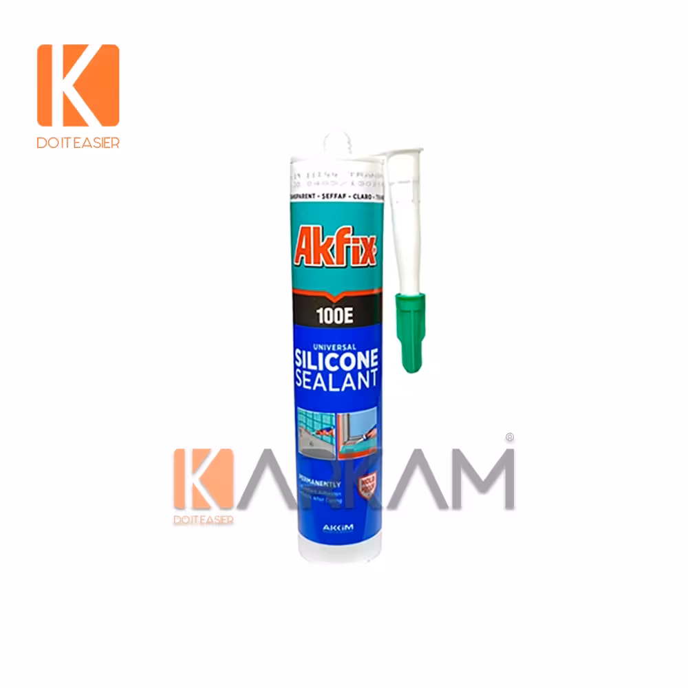 چسب سیلیکون بی رنگ 325 گرمی 100E آک فیکس